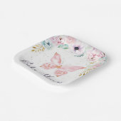 Pflaumenblättrige Babydusche Pappteller (Gewinkelt)