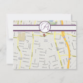 Pflaumenblättrige Tree-Empfang-Richtungskarten Einladung (Vorderseite)