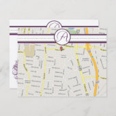 Pflaumenblättrige Tree-Empfang-Richtungskarten Einladung (Vorne/Hinten)