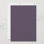 Pflaumenblaue Blätterhochzeit Einladung (Rückseite)