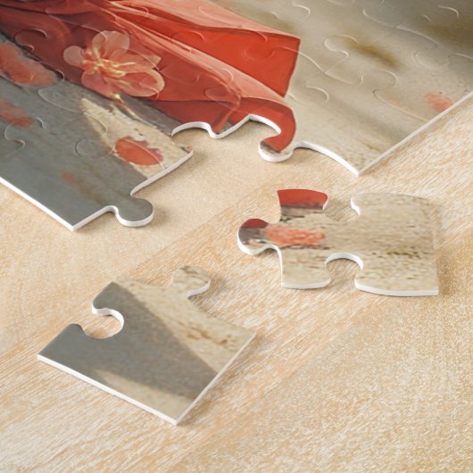 Pflaumenblume Dame. Puzzle (Seite)