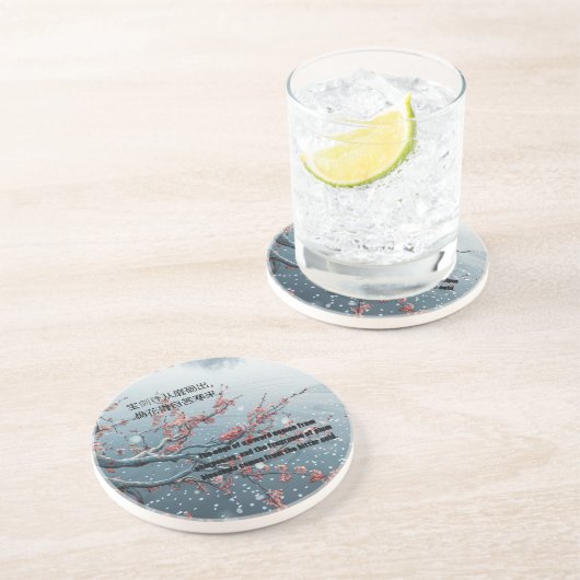 Pflaumenblume Getränkeuntersetzer (Seite)