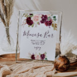 Pflaumenblumen Brautparty Mimosa Bar Poster<br><div class="desc">Ein Blumendesign mit schönen pflaumenvioletten Blumen. Der Text und die Farben auf diesem Zeichenposter können bearbeitet werden.</div>