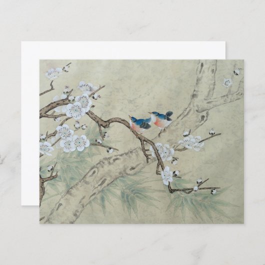 Pflaumenblüte im Frühjahr - Blatt Papier (Vorne/Hinten)