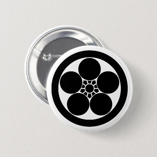 Pflaumenblüte im Umebachi-Stil Button (Vorne & Hinten)