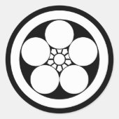 Pflaumenblüte im Umebachi-Stil in einem Kreis Runder Aufkleber (Vorderseite)