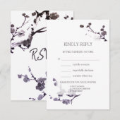 Pflaumenblüte sumie RSVP karte (Vorne/Hinten)