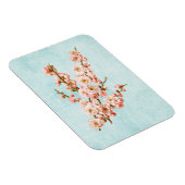 Pflaumenblüten auf altem Denim Magnet (Rechte Seite)