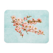 Pflaumenblüten auf altem Denim Magnet (Horizontal)