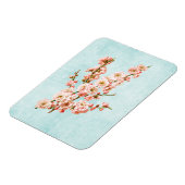 Pflaumenblüten auf altem Denim Magnet (Linke Seite)