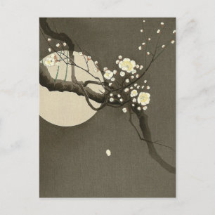 Pflaumenblüten bei Nacht von Ohara Koson Vintage Postkarte