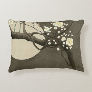 Pflaumenblüten bei Nacht von Ohara Koson Vintage Zierkissen