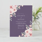 Pflaumenblüten-Bogen-Hochzeit Einladung (Stehend Vorderseite)