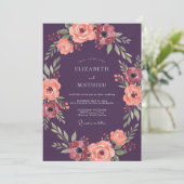Pflaumenblüten-Bogen-Hochzeit Einladung (Stehend Vorderseite)