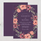 Pflaumenblüten-Bogen-Hochzeit Einladung (Vorne/Hinten)