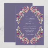 Pflaumenblüten-Hochzeit Einladung (Vorne/Hinten)