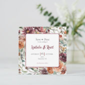 Pflaumenblüten-Hochzeit Save the Date Karte (Stehend Vorderseite)