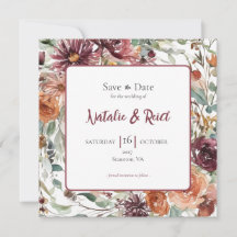 Pflaumenblüten-Hochzeit Save the Date Karte