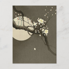 Pflaumenblüten in der Nacht von Ohara Koson Vintag Postkarte