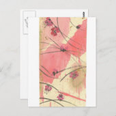 Pflaumenblüten lange Postkarte (Vorne/Hinten)