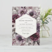Pflaumenblüten Moody Romantische Hochzeit Einladung (Stehend Vorderseite)
