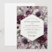 Pflaumenblüten Moody Romantische Hochzeit Einladung (Vorne/Hinten)
