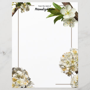 Pflaumenblüten, nicht ausgekleidet, Papierblätter