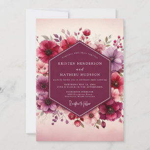 Pflaumenblüten-Romantik-Hochzeit Einladung