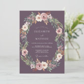 Pflaumenblütenbogen Hochzeit Einladung (Stehend Vorderseite)