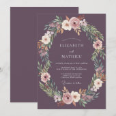 Pflaumenblütenbogen Hochzeit Einladung (Vorne/Hinten)