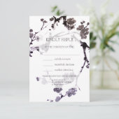 Pflaumenblütenfarbe Auswahl RSVP Karte (Stehend Vorderseite)