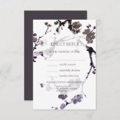 Pflaumenblütenfarbe Auswahl RSVP Karte (Vorne/Hinten)