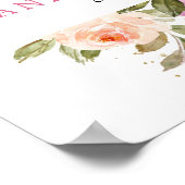 Pflaumenblütenpink-Lila Blütenhochzeit Poster (Ecke)