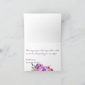 Pflaumenblütenviolett Hochzeitsdanken Dankeskarte (Innenseite)