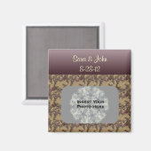 Pflaumenbraun Blume Hochzeitsmagnet Foto Magnet (Vorderseite/Rückseite)