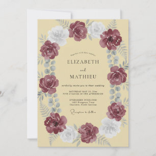 Pflaumenbutter-Rosen-Hochzeit Einladung