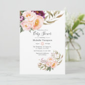 Pflaumendusche und Blütenspülung Einladung (Stehend Vorderseite)