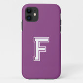 Pflaumenfarbe | Minimalistisch Monogramm Case-Mate iPhone Hülle (Rückseite)