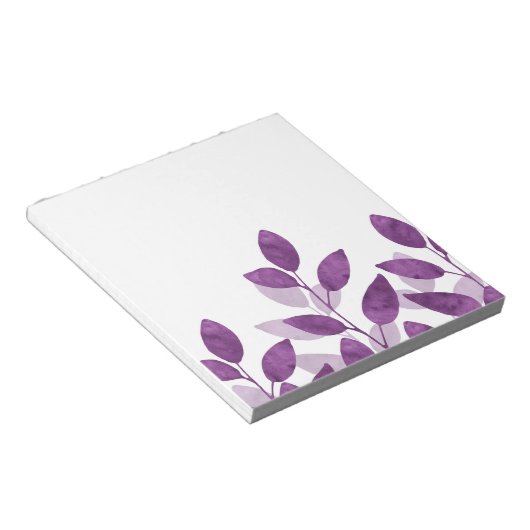 Pflaumenfarbene Blätter Notizblock (angewinkelt)