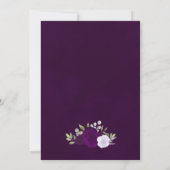 Pflaumenfarbene Lila Hochzeit Einladung (Rückseite)
