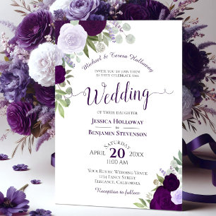 Pflaumenfarbene Lila Hochzeit Einladung