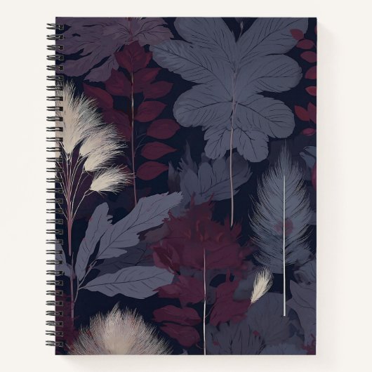 Pflaumenfeige und Pampasgras Botanisches Notizbuch (Vorderseite)