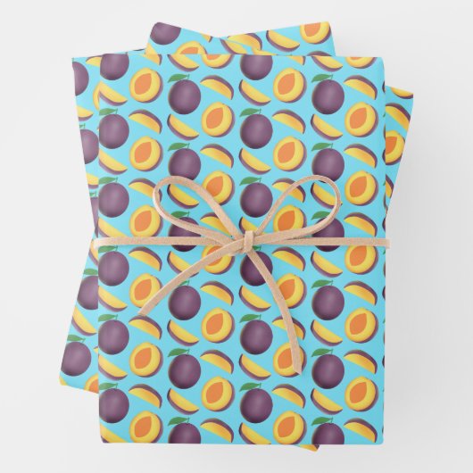 Pflaumenfrucht Geschenkpapier Set (Beispiel)