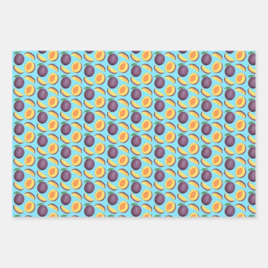Pflaumenfrucht Geschenkpapier Set (Vorderseite)