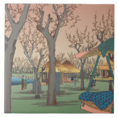 Pflaumengarten von Hiroshige Fliese (Vorderseite)