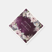 Pflaumengewächse Hochzeit mit rosa Blumenkohl Serviette (Ecke)