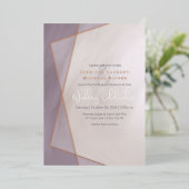 Pflaumengold-Rahmen-Typografie Hochzeitgold Rose Folieneinladung (Stehend vorne)