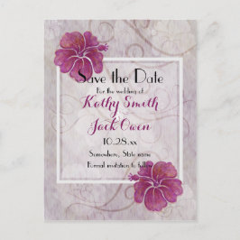 PflaumenHibiskus Save the Date Postkarte