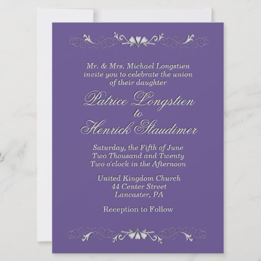 Pflaumenhochzeit Einladung (Vorderseite)