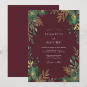 Pflaumenhochzeit Eukalyptus Einladung (Vorne/Hinten)